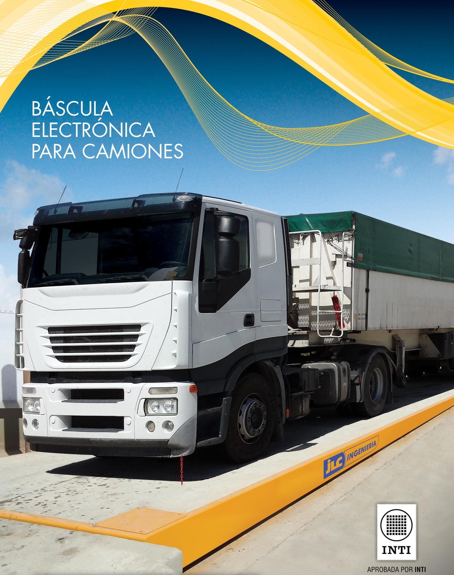 Báscula electrónica JLC con camión sobre la plataforma